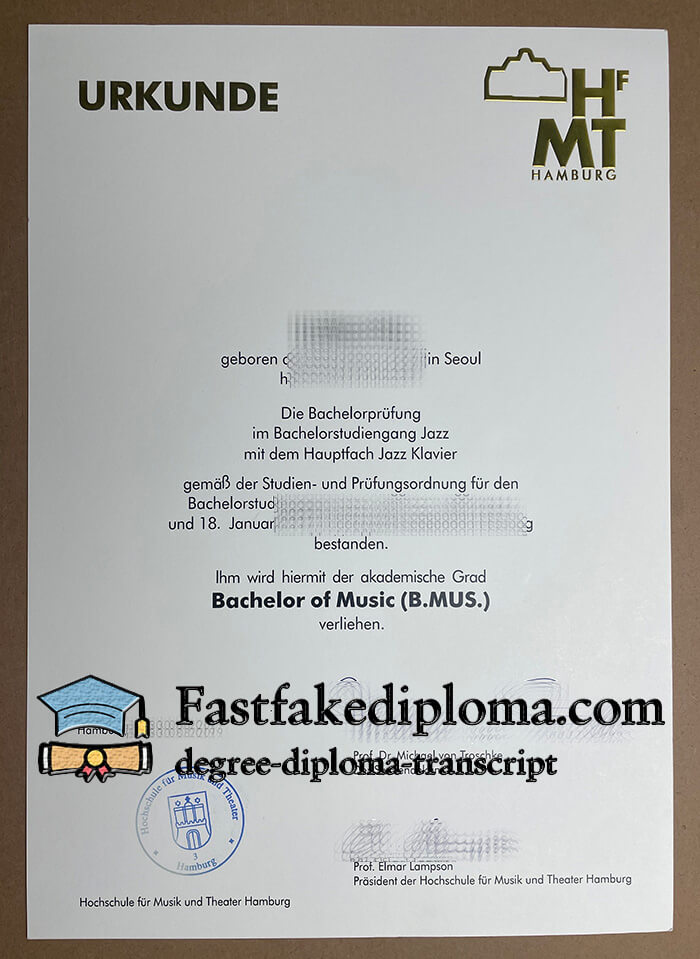 HfMT Hamburg diploma, get HfMT Hamburg degree online.