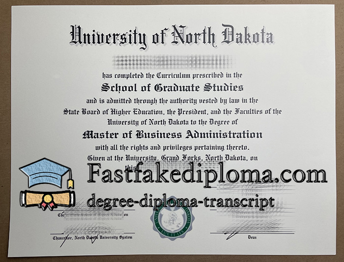 fake University of North Dakota diploma