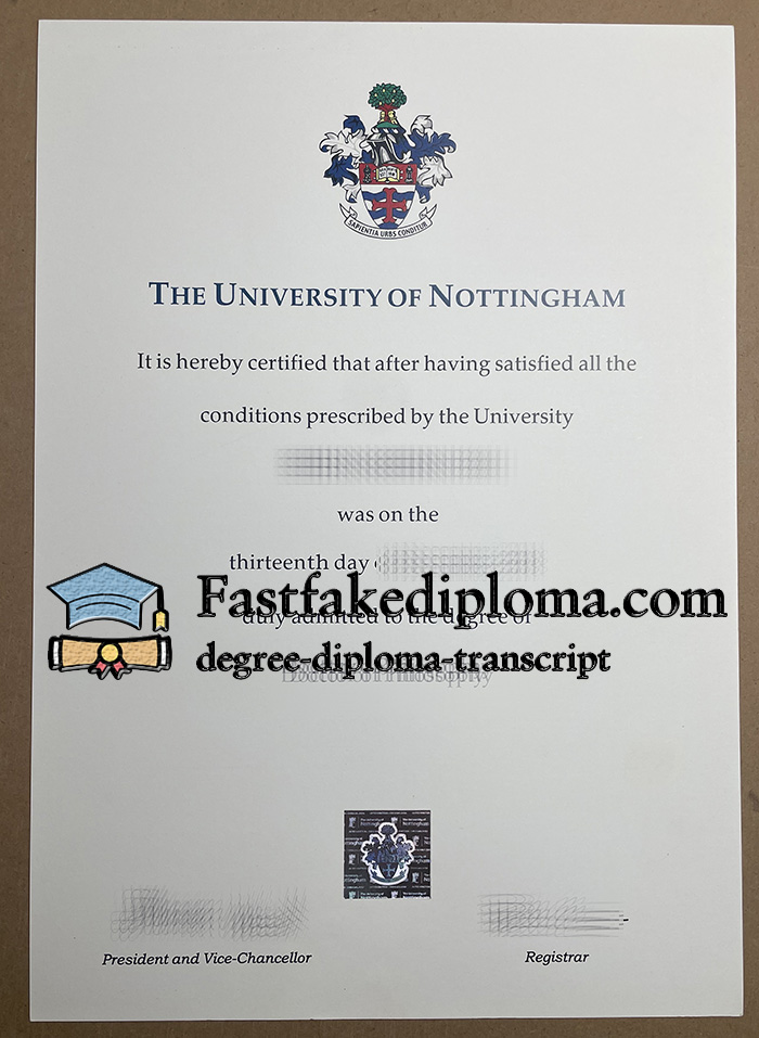 Order University of Nottingham diploma.