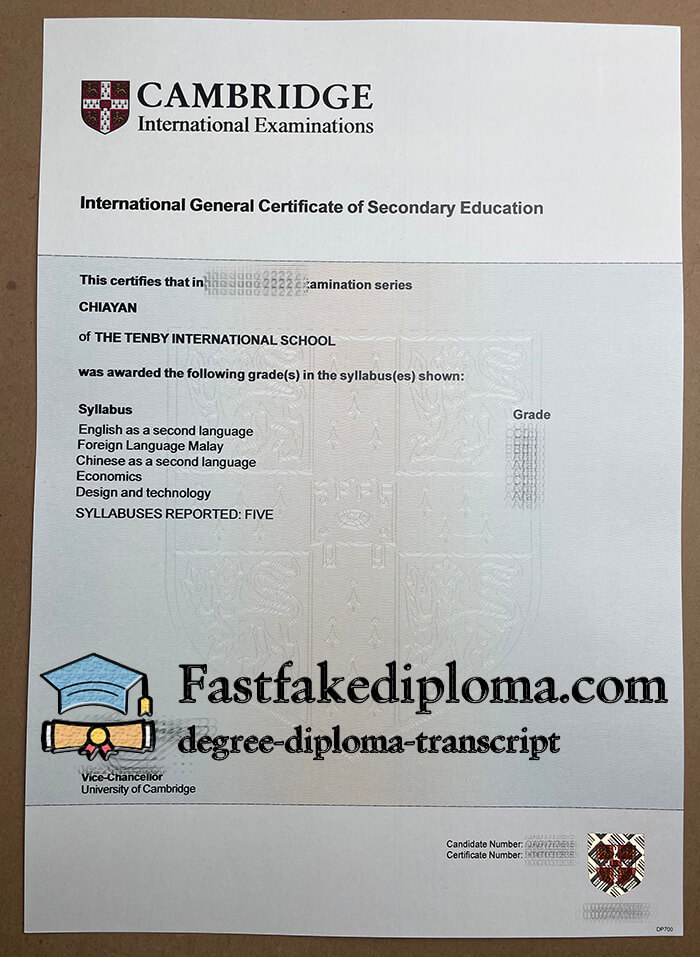 make Cambeidge IGCSE certificate
