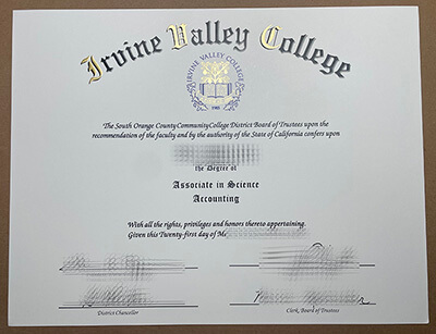 purchase realistic Irvine Valley College degree