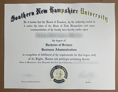 Southern New Hampshire University certificate