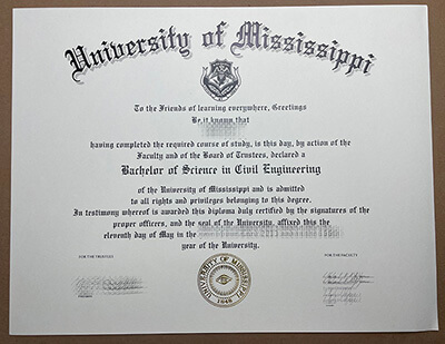 Purchase a University of Mississippi fake diploma.